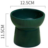KUTKUT Ceramic Cat Food Or Water Bowl, Raised Cat Feeder Dishes with Stand, Elevated Pet Food Bowl for Cats & Small Dogs,Stress Free Backflow Prevention, Anti Vomiting & Reduce Neck Burden (D